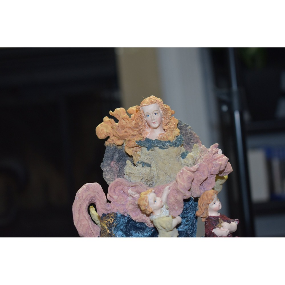 Tender Years My Guardian Angel Figurine Multicolor Excellent Resin Wood Base - Picture 3 of 6